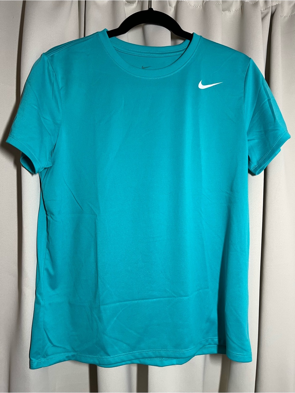 Nike Men’s Teal Short Sleeve Dri-FIT Crew with White Swoosh
